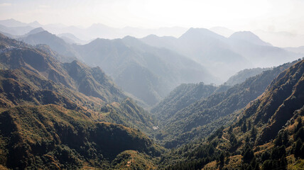 Naklejka premium Misty Himalayan Valleys, Nainital, Uttarakhand