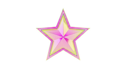 Obraz premium Pink and Yellow Gradient Star Emblem