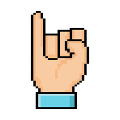 Pixel Art Pinky Finger Gesture