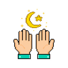 Muslim Hands Praying Islamic Illustration