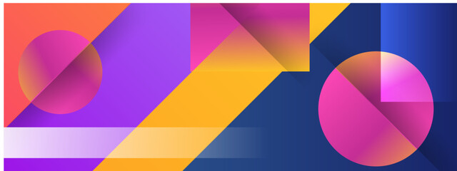 Fototapeta premium Harmonious blend of geometric shapes with soft color transitions for modern interface