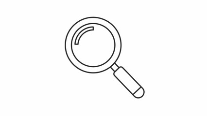 Magnifying glass icon simple line art.