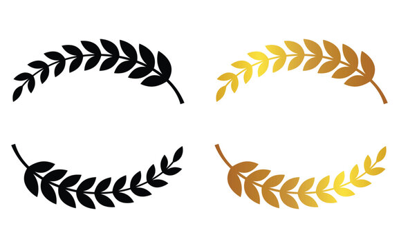 Elegant black and gold laurel wreath frame &ndash; Stylized laurel frame with a clean luxury look for top-and-bottom title placement. Ideal for packaging labels, brand crests, and editorial nameplates