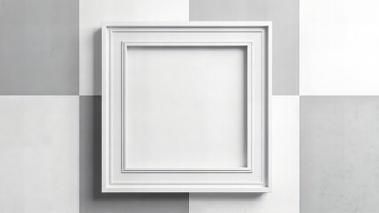 white picture frame on gray wall
