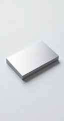 Fototapeta premium Blank Silver Metallic Business Card Isolated On White