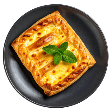 Latvian Jani cheese, a sweet and aromatic dessert with caraway seeds and curd, isolated on white background.
