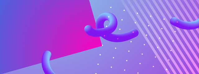 Obraz premium Artistic purple abstract background with 3D fluid shapes diagonal lines and white dot patterns