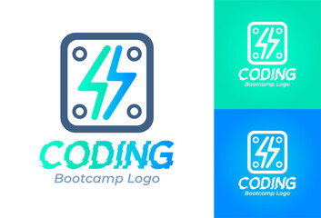 Obraz premium Coding Bootcamp Logo Modern Minimalist Developer Identity