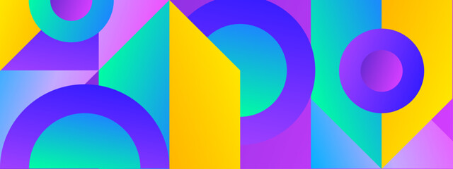 Bold abstract art composition using primary shapes and striking color blocks inspired by modernism © SyahCreation