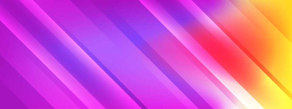 Artistic background with diagonal light rays in purple pink and yellow gradient tones