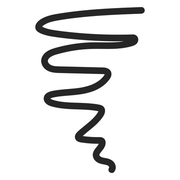 Vertical spiral scribble vector. Hand drawn tornado whirlwind sketch