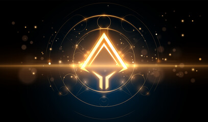 Geometric shapes with lines and light effects