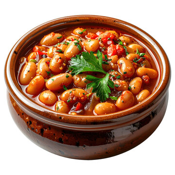 A rustic bowl of homemade prebranac, a simple and flavorful Serbian staple, beautifully isolated on a white background.