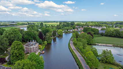 Obraz premium Aerial from the river Vecht in the Netherlands