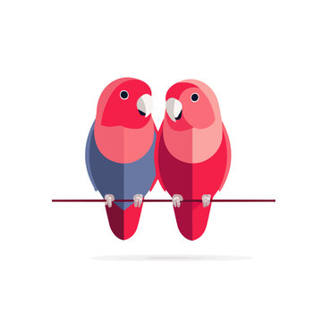 2D flat vector illustration of Love Bird, designed in a clean icon style and isolated on a white background.