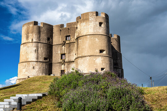 Evoramonte Castle in Portugal. Medieval castle in the village of Evora Monte, in the Alentejo region in Portugal