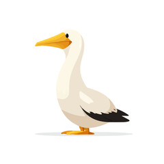 Flat 2D vector illustration of Booby, simple icon style on a clean white background.