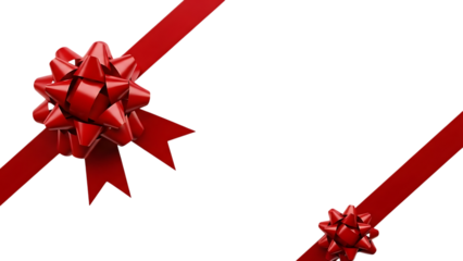 Red ribbons with bows