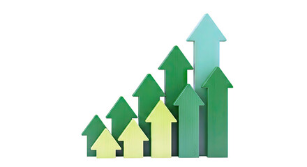 Green Arrows Showing Upward Growth