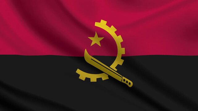 Angola flag waving looping footage Full 4K (3840 x 2160) Realistic Angola Flag Looping background. Looping Closeup Full 4K (3840 x 2160) footage. Angola country flags. November 11th