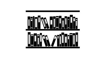 Bookshelf filled with books illustration.