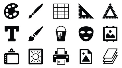 Black and white for and printing paint palette © vector Art