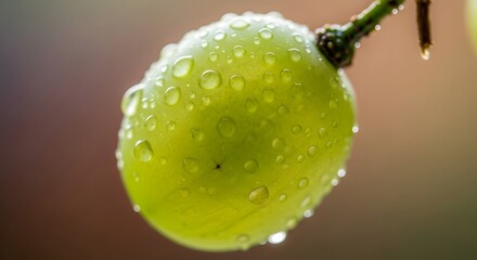 green apple with water drops