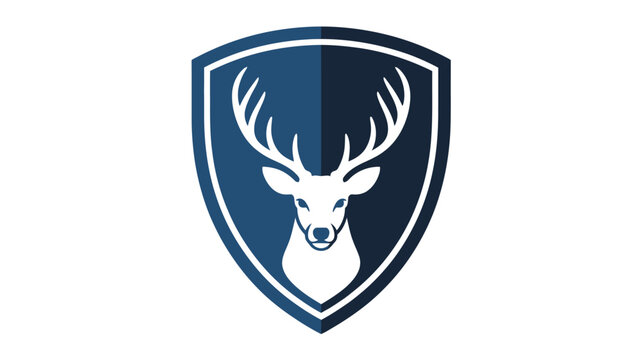Majestic Deer Head Emblem on a Shield - A Symbol of Strength and Nature