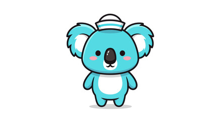 Fototapeta premium Cartoon koala in sailor hat illustration