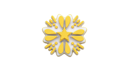 3D Yellow Star Emblem