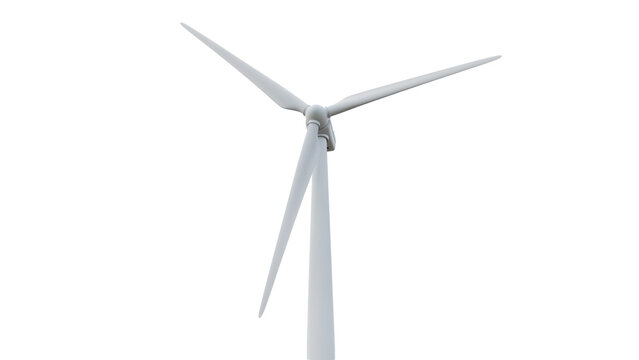 Wind turbine PNG isolated on transparent background, renewable energy source for sustainable power generation and environmental conservation