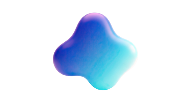 Abstract Blue and Teal Blob with Gradient - Powered by Adobe
