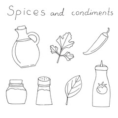 Spices and Condiments &mdash; Minimalist Line Illustrations for Culinary Projects