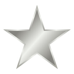 Obraz premium vector illustration: shiny silver metal star with glossy surface isolated on white or transparent png