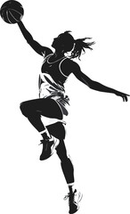 Black and White Basketball Player Silhouette