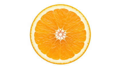 Fototapeta premium Vibrant orange slice PNG isolated on transparent background, juicy citrus fruit with detailed texture for healthy eating concepts