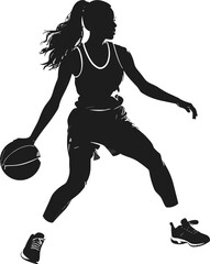 Black and White Basketball Player Silhouette