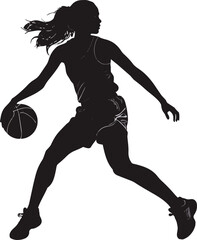 Black and White Basketball Player Silhouette