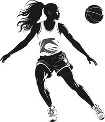 Black and White Basketball Player Silhouette