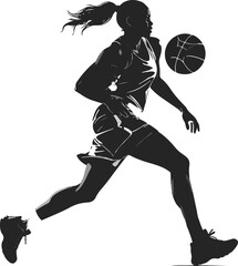 Black and White Basketball Player Silhouette