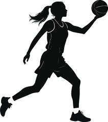 Black and White Basketball Player Silhouette