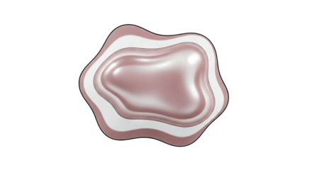Irregular Rose Gold Blob with White and Black Outline