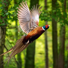 pheasant, in flight, game, bird, forest, wild, hunt, to hunt, nature, on the move, on the ground