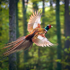 pheasant, in flight, game, bird, forest, wild, hunt, to hunt, nature, on the move, on the ground