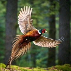pheasant, in flight, game, bird, forest, wild, hunt, to hunt, nature, on the move, on the ground