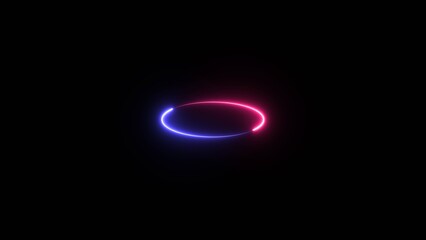 glowing neon light circle loading icon. A dynamic circular image. neon frame circle loading icon photo on black background.