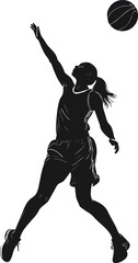 Black and White Basketball Player Silhouette