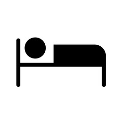 Hotel bed icon, hostel and accommodation sign, vector icon