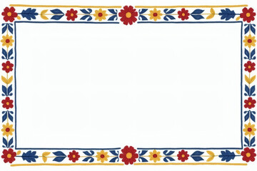 Obraz premium Decorative folk embroidery border frame for invitation background