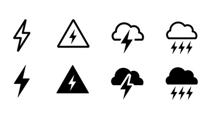 雷や警告を示すアイコンセット